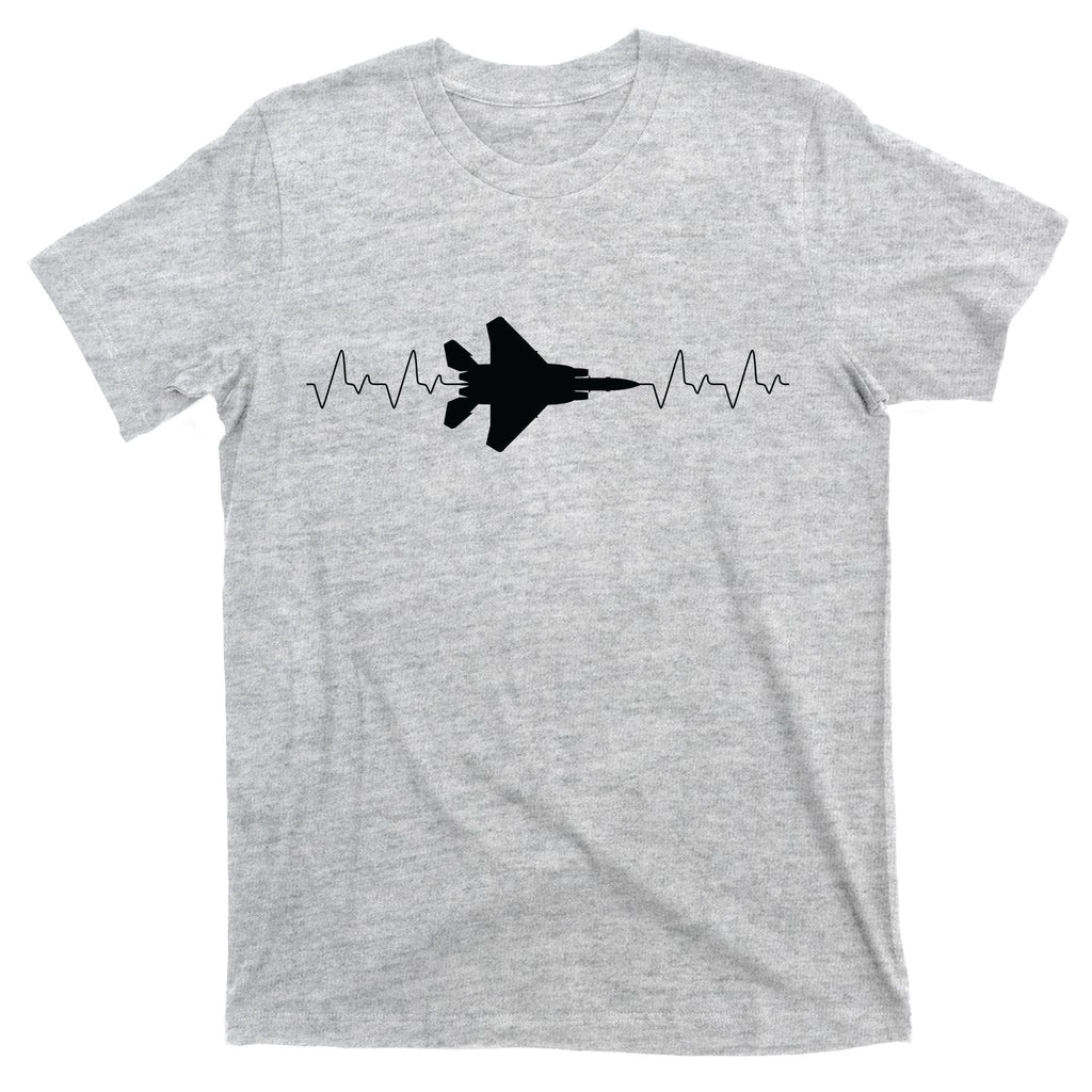 Airplane Pilot Air force Heartbeat T-Shirt product image 9