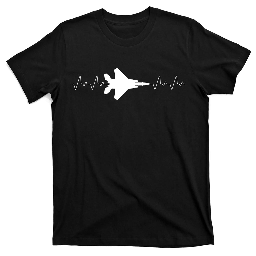 Airplane Pilot Air force Heartbeat T-Shirt product image 7