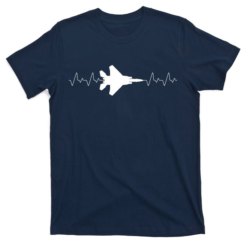 Airplane Pilot Air force Heartbeat T-Shirt product image 1