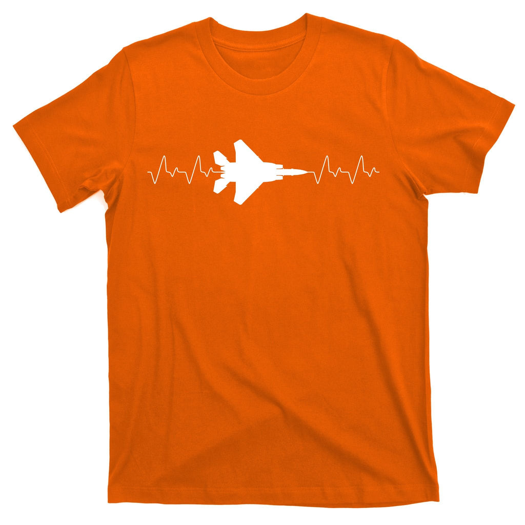 Airplane Pilot Air force Heartbeat T-Shirt product image 5