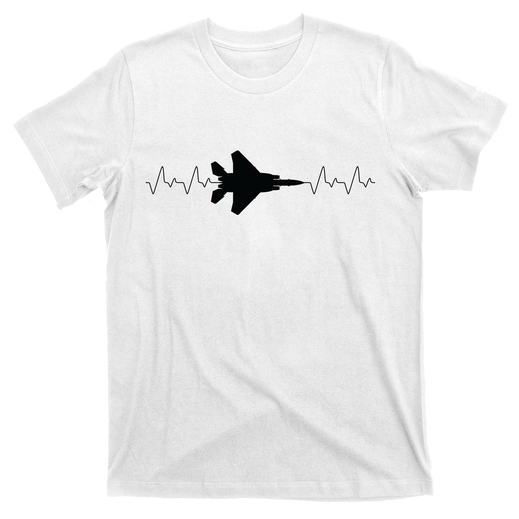 Airplane Pilot Air force Heartbeat T-Shirt product image 11