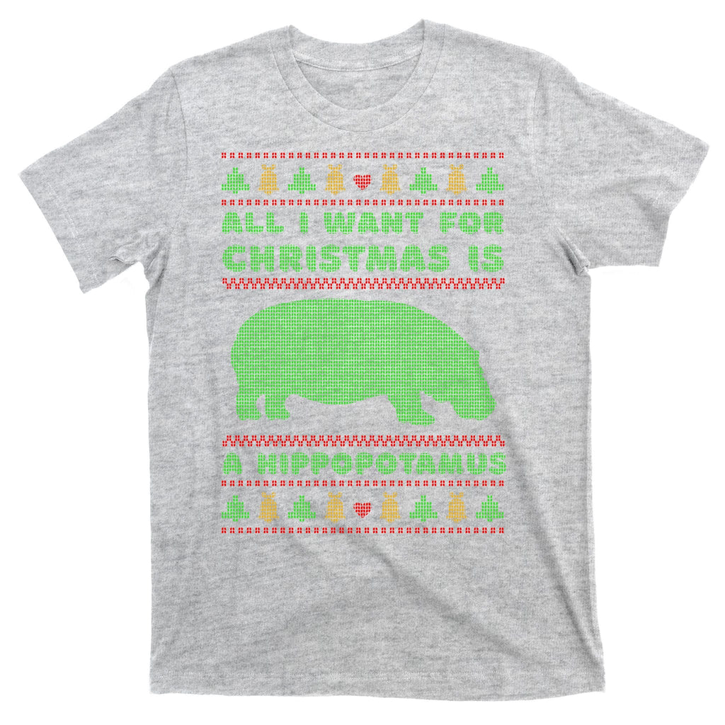 All I Want For Christmas Is A Hippopotamus Cute Ugly T-Shirt product image 9