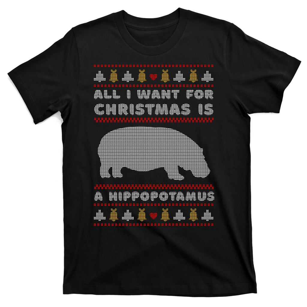 All I Want For Christmas Is A Hippopotamus Cute Ugly T-Shirt product image 7