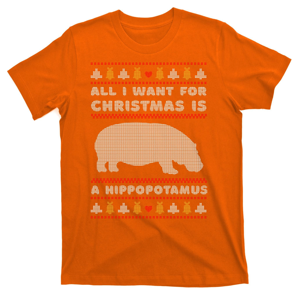 All I Want For Christmas Is A Hippopotamus Cute Ugly T-Shirt product image 5
