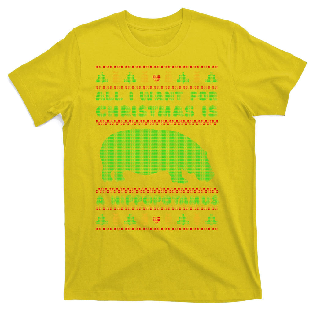 All I Want For Christmas Is A Hippopotamus Cute Ugly T-Shirt product image 3