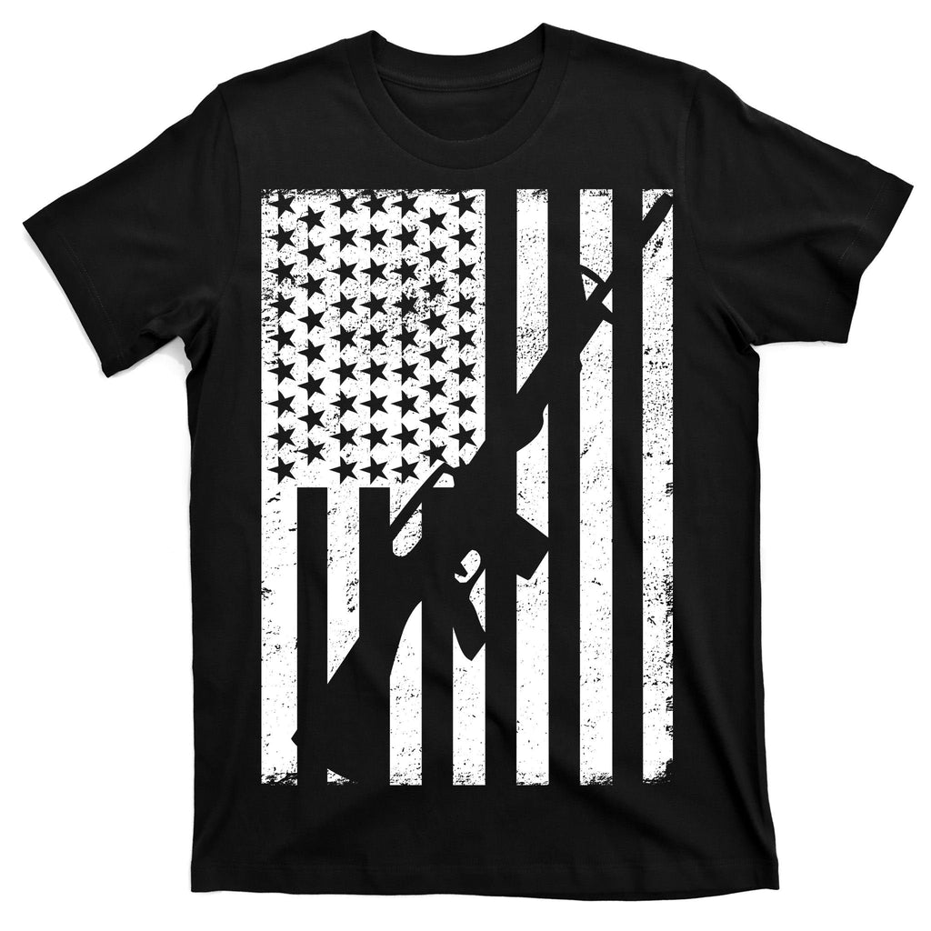 AR-15 Gun Vintage American Flag T-Shirt product image 7