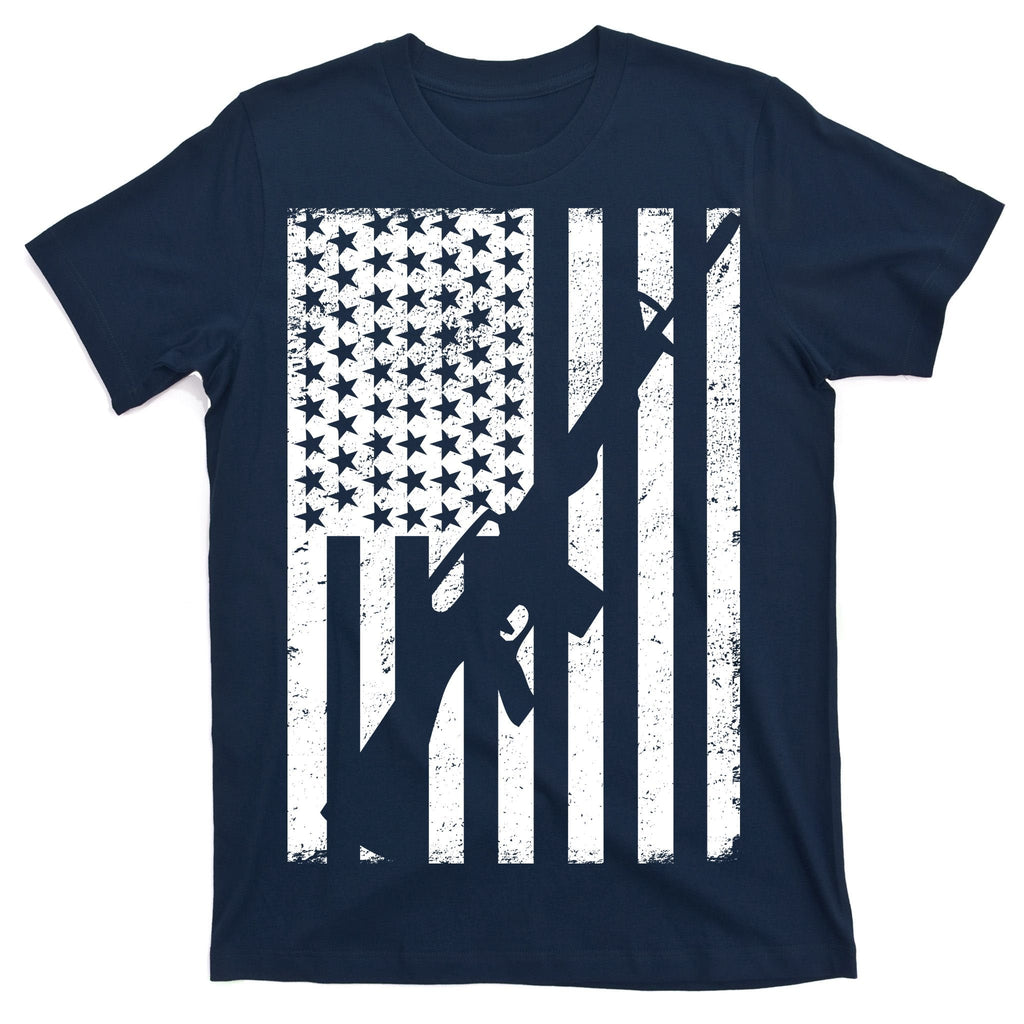 AR-15 Gun Vintage American Flag T-Shirt product image 1