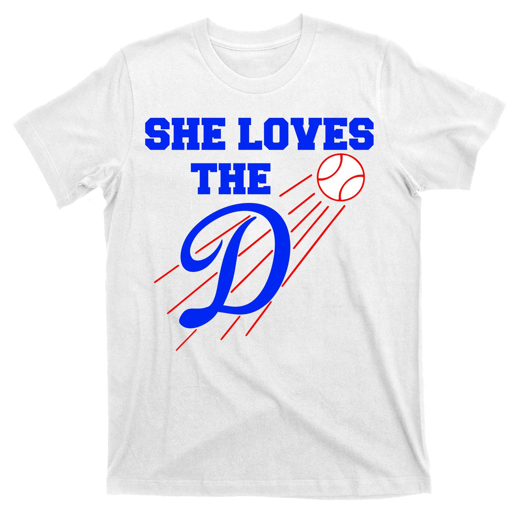 Baseball She Loves The D Los Angeles T-Shirt product image 11