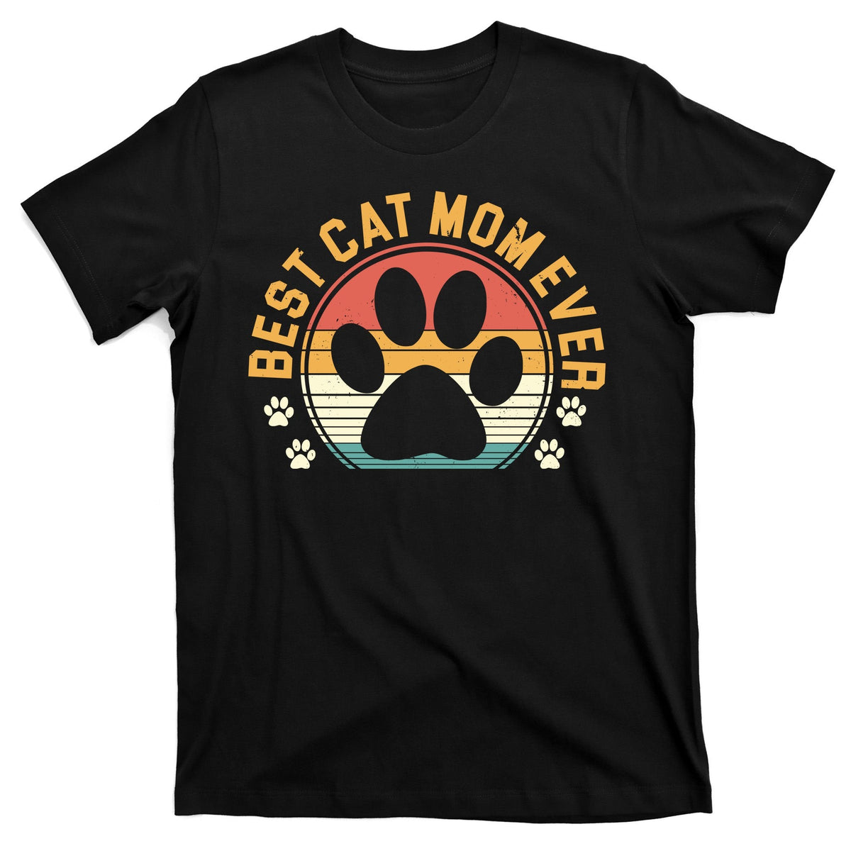 Best Cat Mom Ever Retro Sunset T-Shirt product image 7