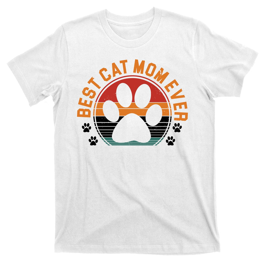 Best Cat Mom Ever Retro Sunset T-Shirt product image 11