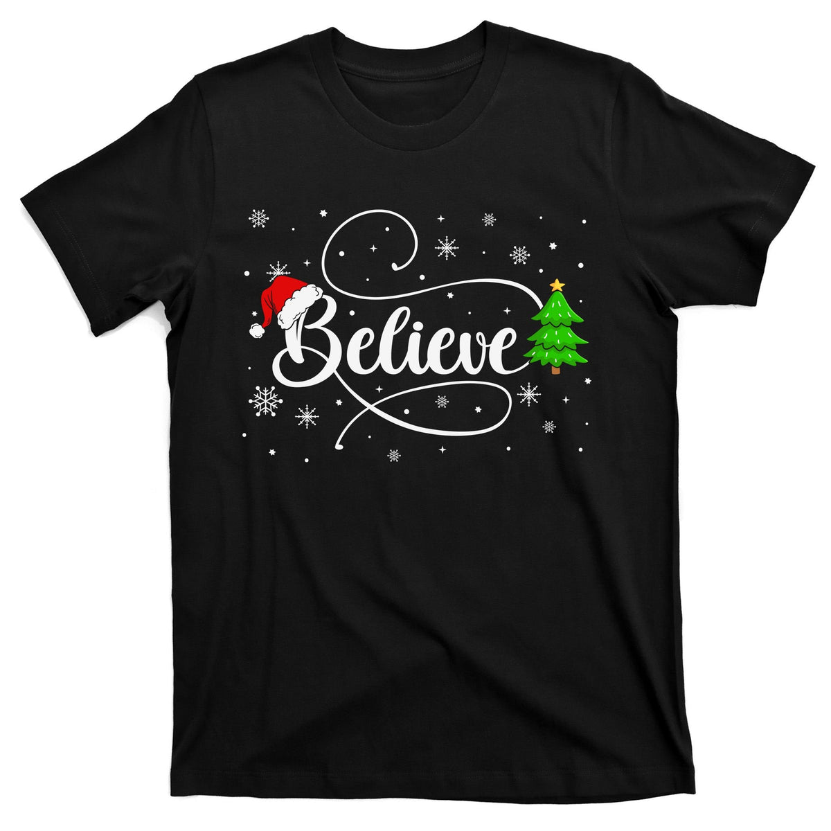 Believe Christmas Santa Holiday T-Shirt product image 7