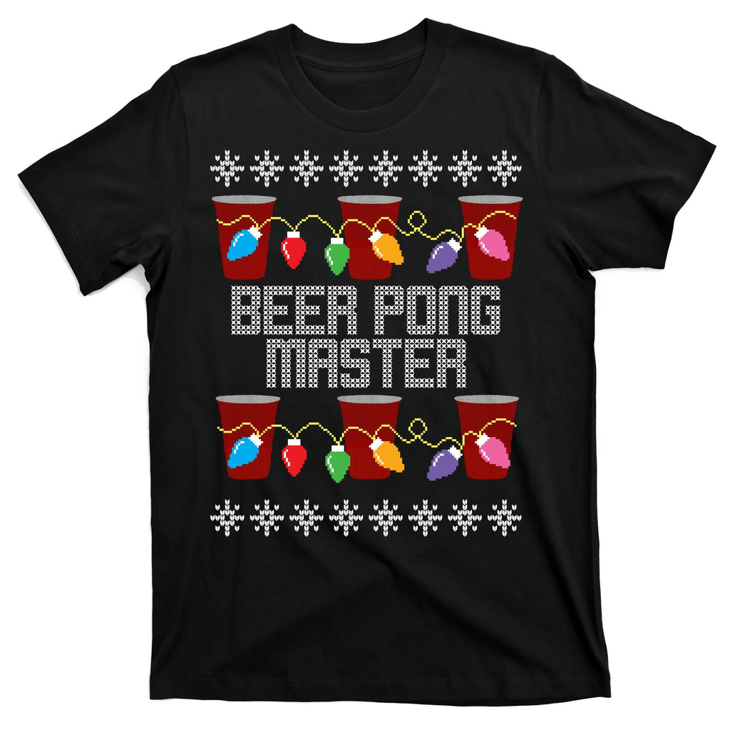 Beer Pong Master Ugly Christmas Sweater T-Shirt product image 7