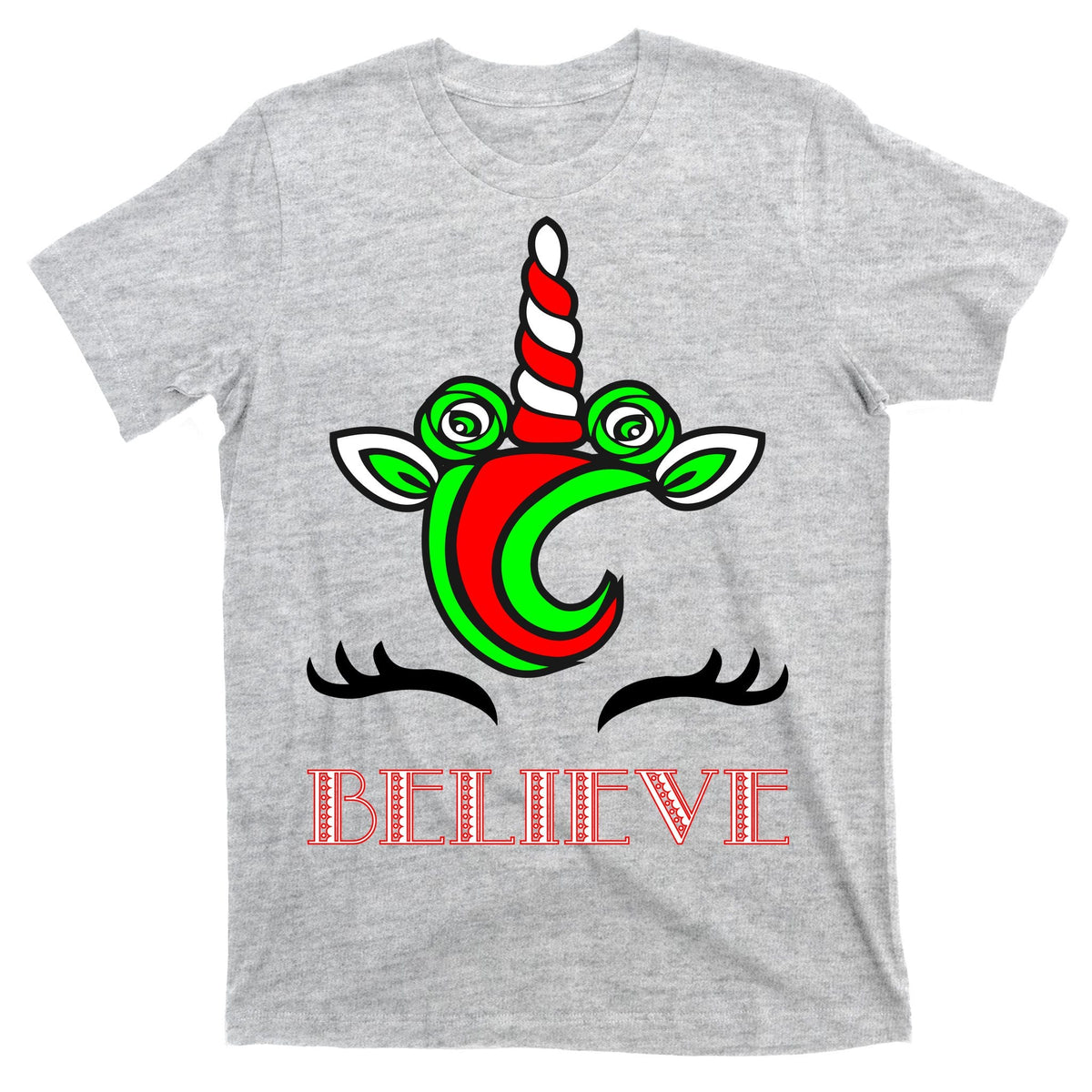 Believe Unicorn Christmas T-Shirt product image 9