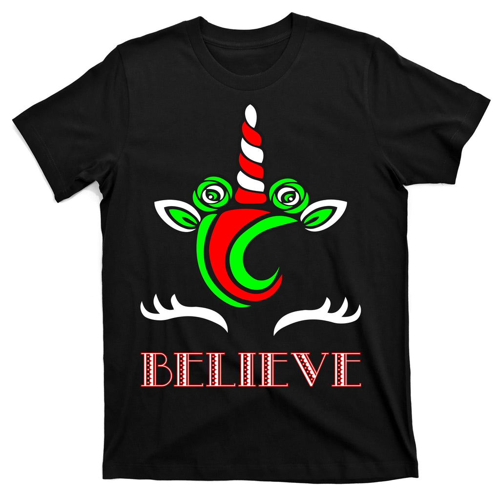 Believe Unicorn Christmas T-Shirt product image 7