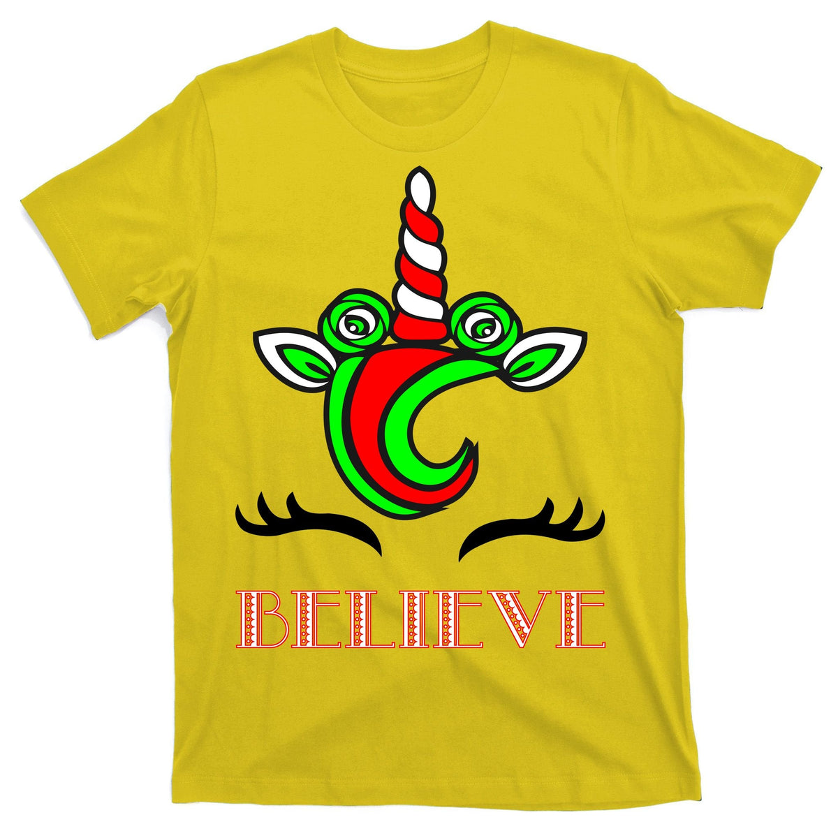 Believe Unicorn Christmas T-Shirt product image 3