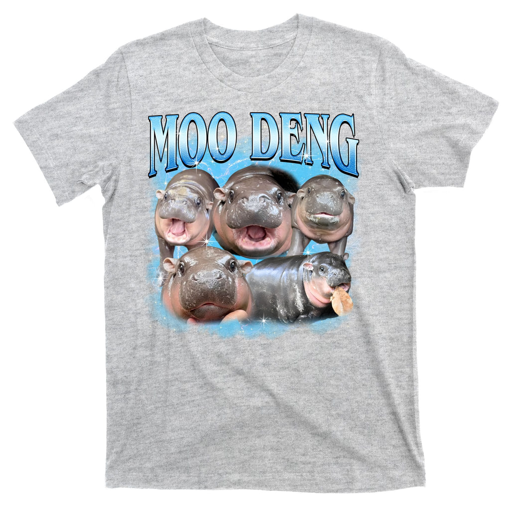 Blue Moo Deng Meme Hippo Funny T-Shirt product image 9
