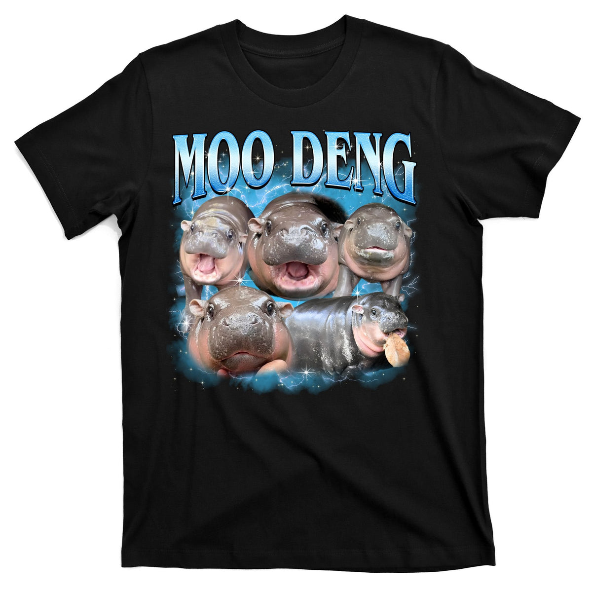 Blue Moo Deng Meme Hippo Funny T-Shirt product image 7