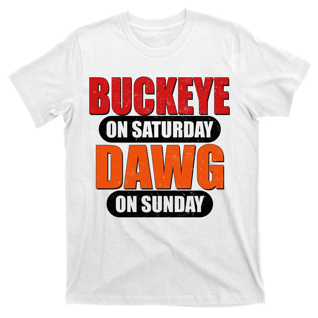 Buckeye On Saturday Dawg On Sunday T-Shirt product image 11