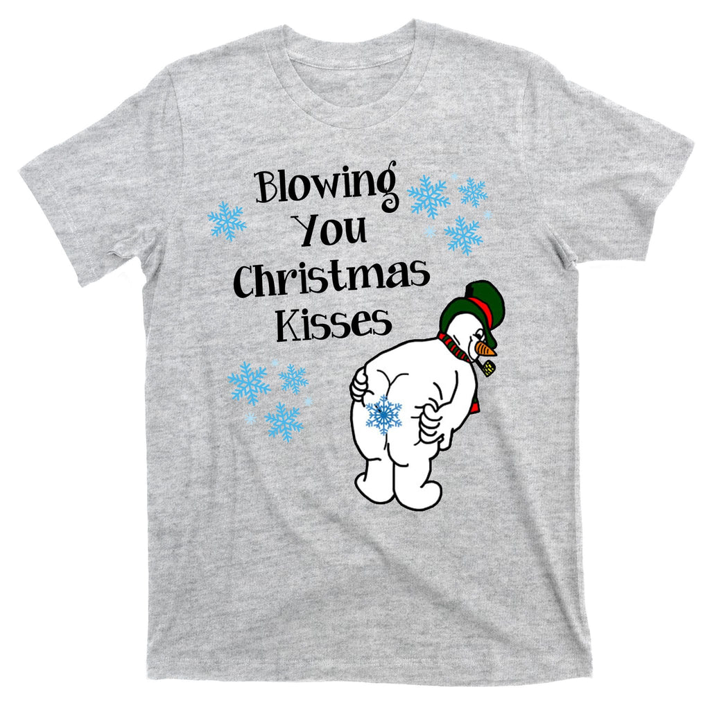 Blowing You Christmas Kisses Funny Snowman T-Shirt product image 9
