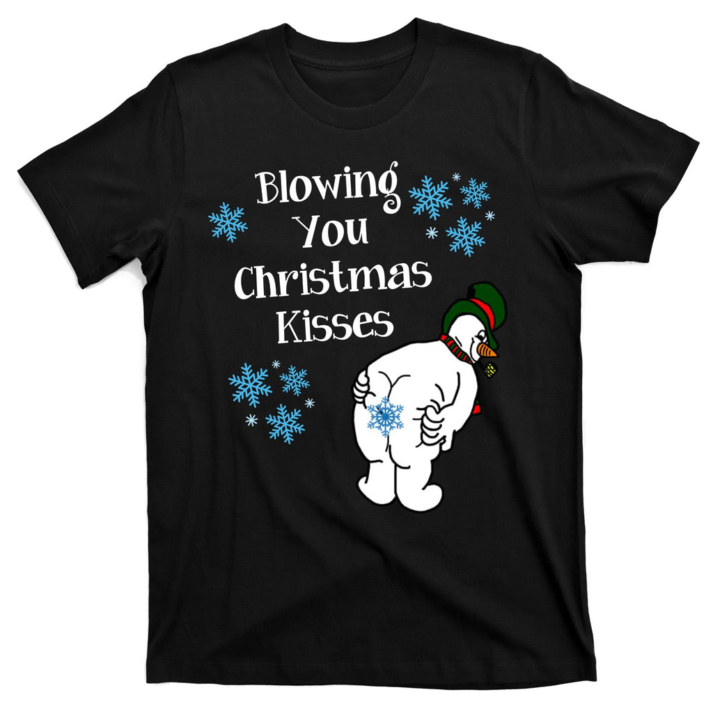 Blowing You Christmas Kisses Funny Snowman T-Shirt product image 7