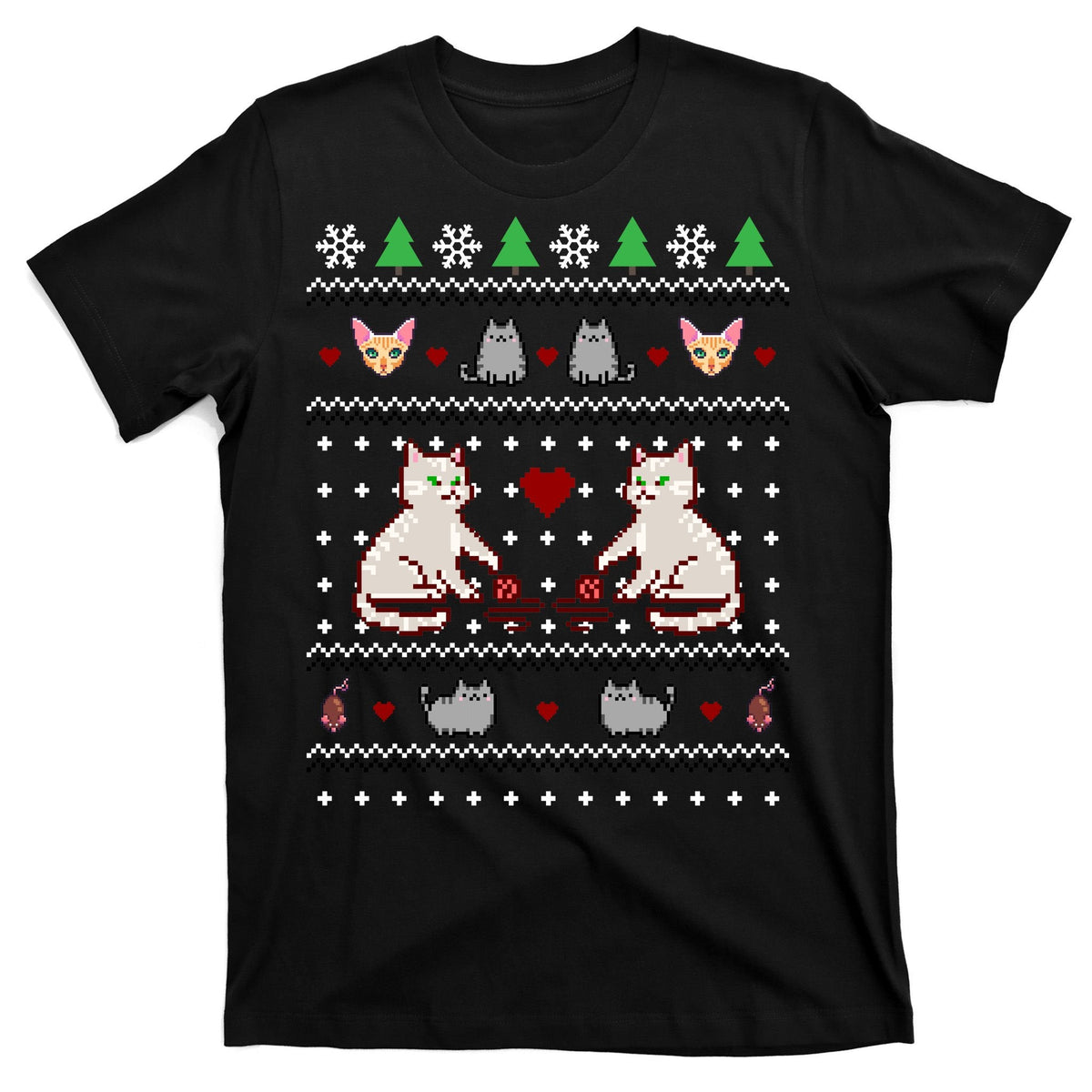 Cat Lover Ugly Christmas T-Shirt product image 7