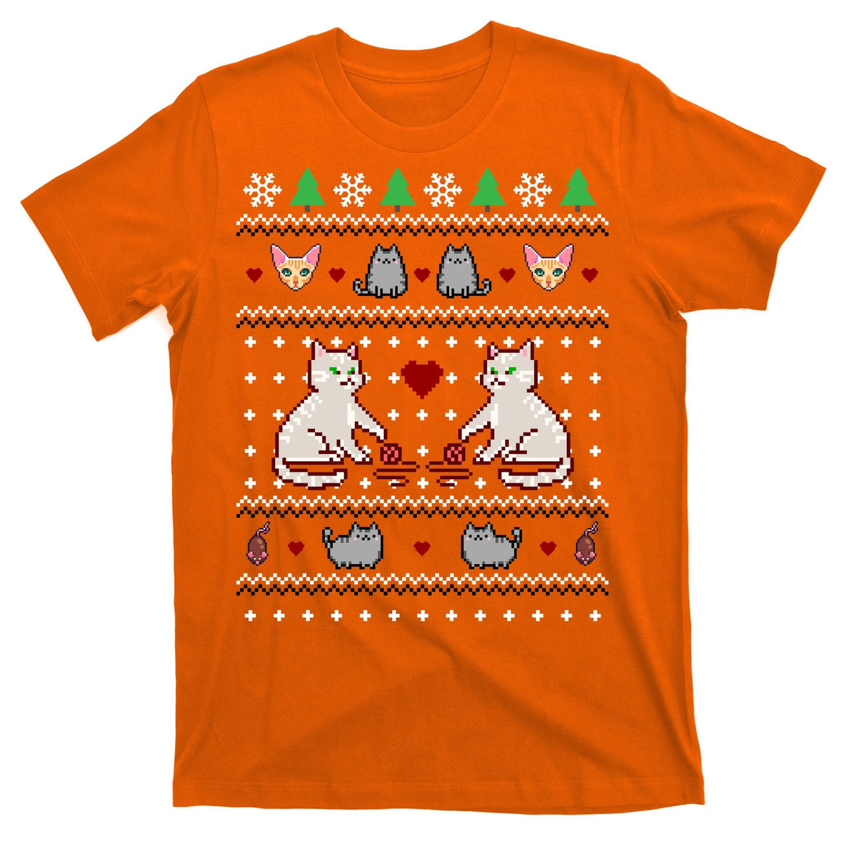 Cat Lover Ugly Christmas T-Shirt product image 5