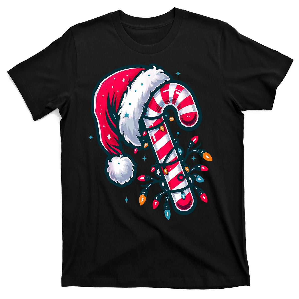Candy Cane Christmas Lights Holiday T-Shirt product image 7