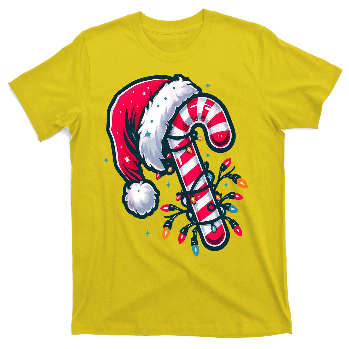 Candy Cane Christmas Lights Holiday T-Shirt product image 3