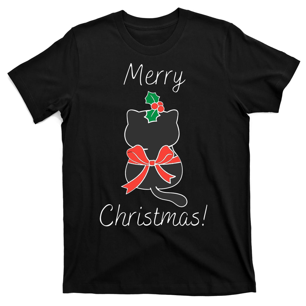 Christmas Cat Rapped Present Bow T-Shirt product image 7