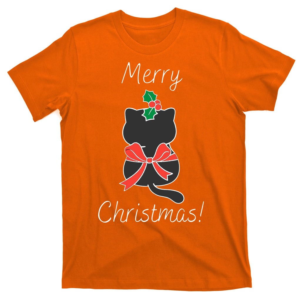 Christmas Cat Rapped Present Bow T-Shirt product image 5