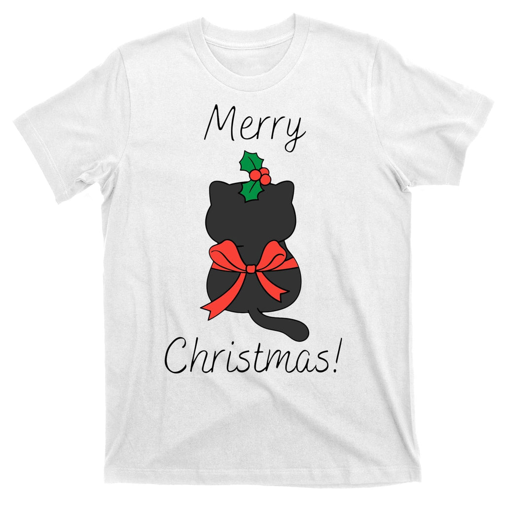 Christmas Cat Rapped Present Bow T-Shirt product image 11