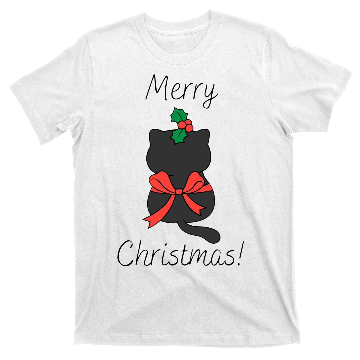 Christmas Cat Rapped Present Bow T-Shirt product image 11