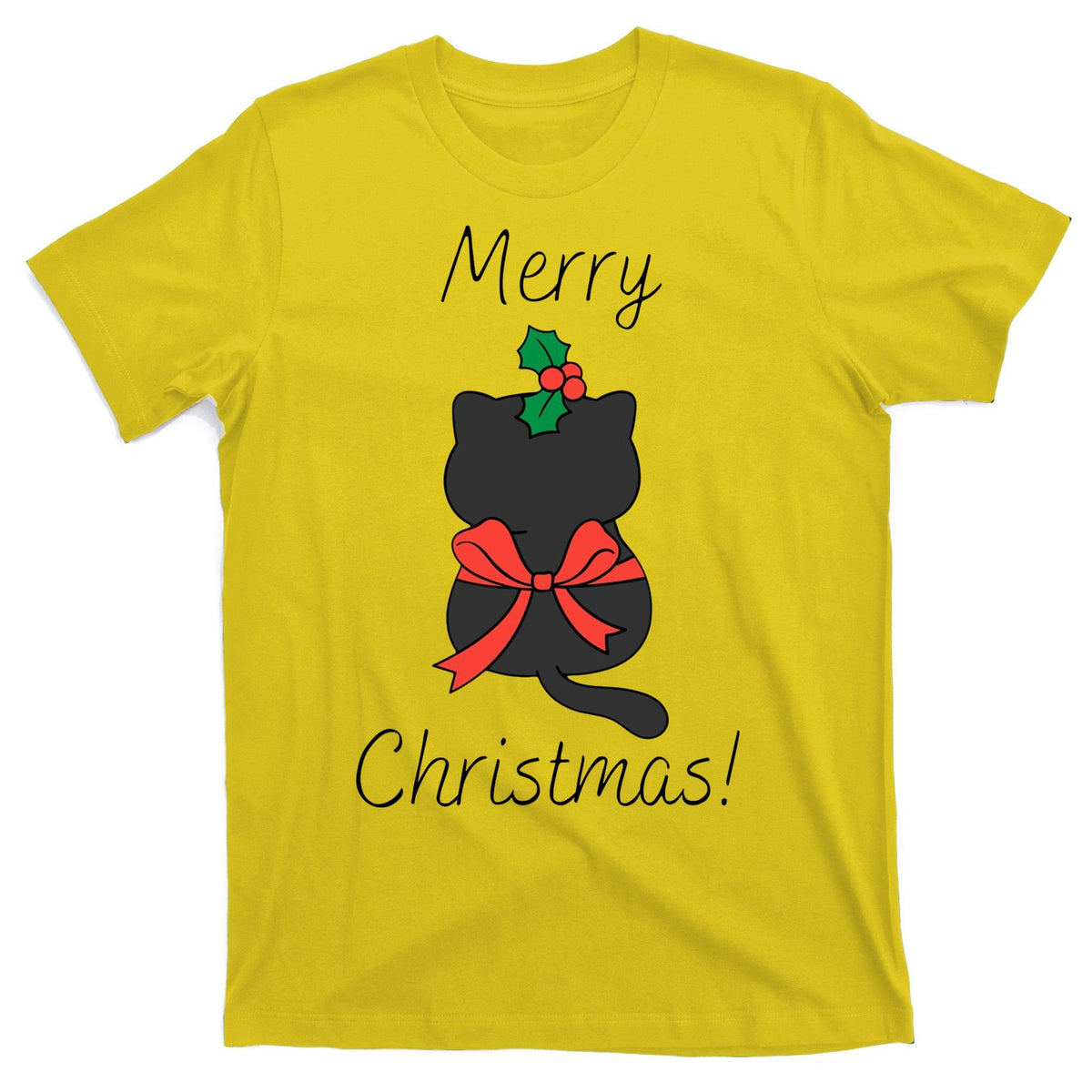 Christmas Cat Rapped Present Bow T-Shirt product image 3