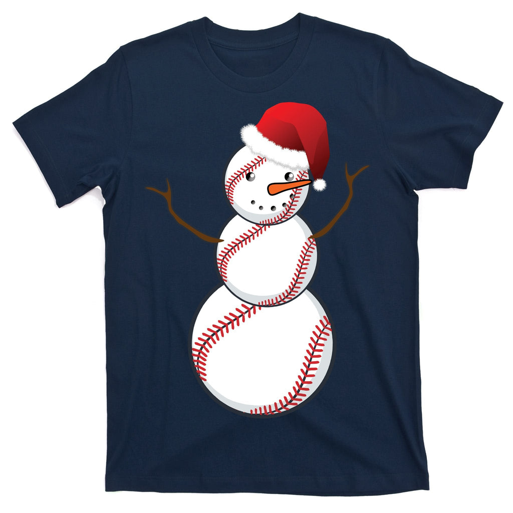 Christmas Baseball Snowman T-Shirt product image 1