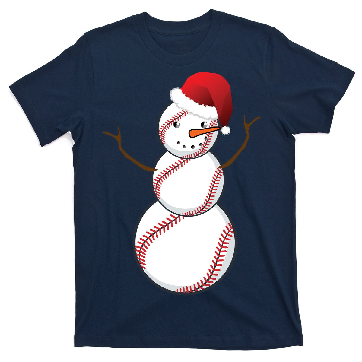 Christmas Baseball Snowman T-Shirt product image 1