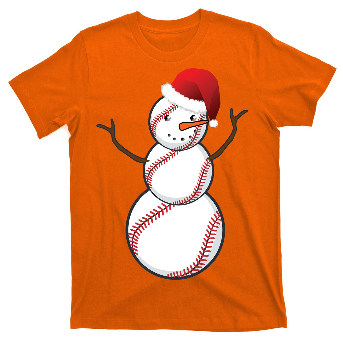 Christmas Baseball Snowman T-Shirt product image 5