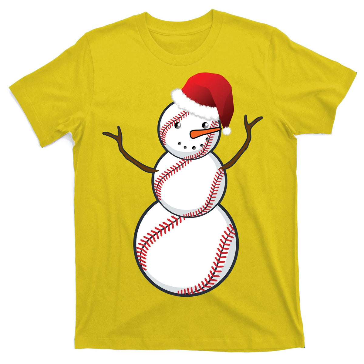 Christmas Baseball Snowman T-Shirt product image 3