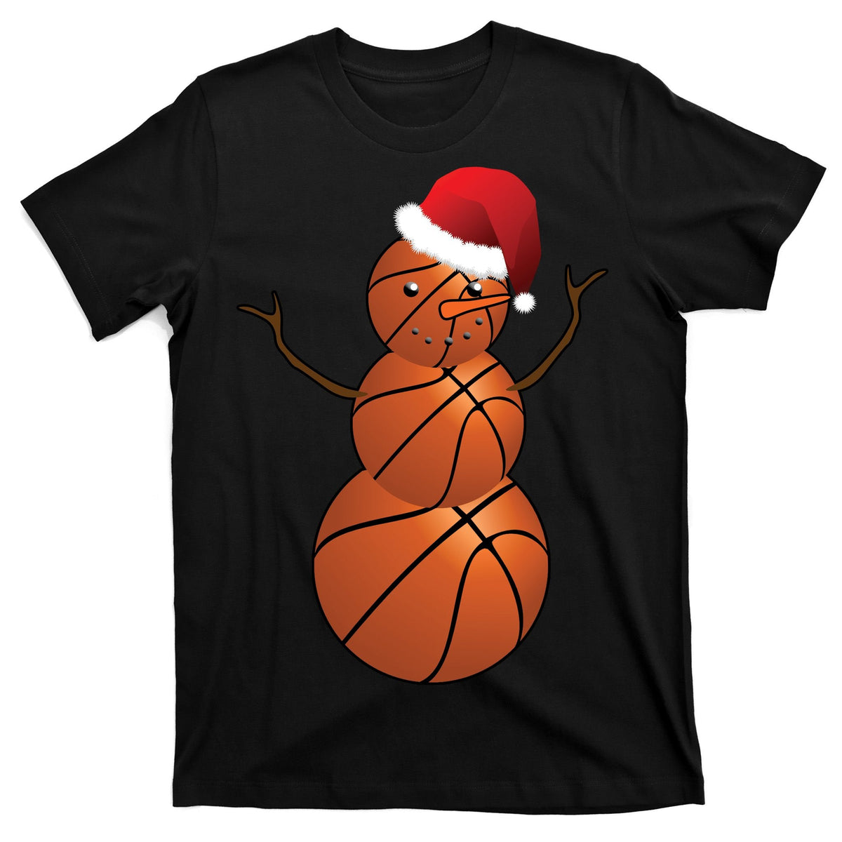 Christmas Basketball Snowman T-Shirt product image 7