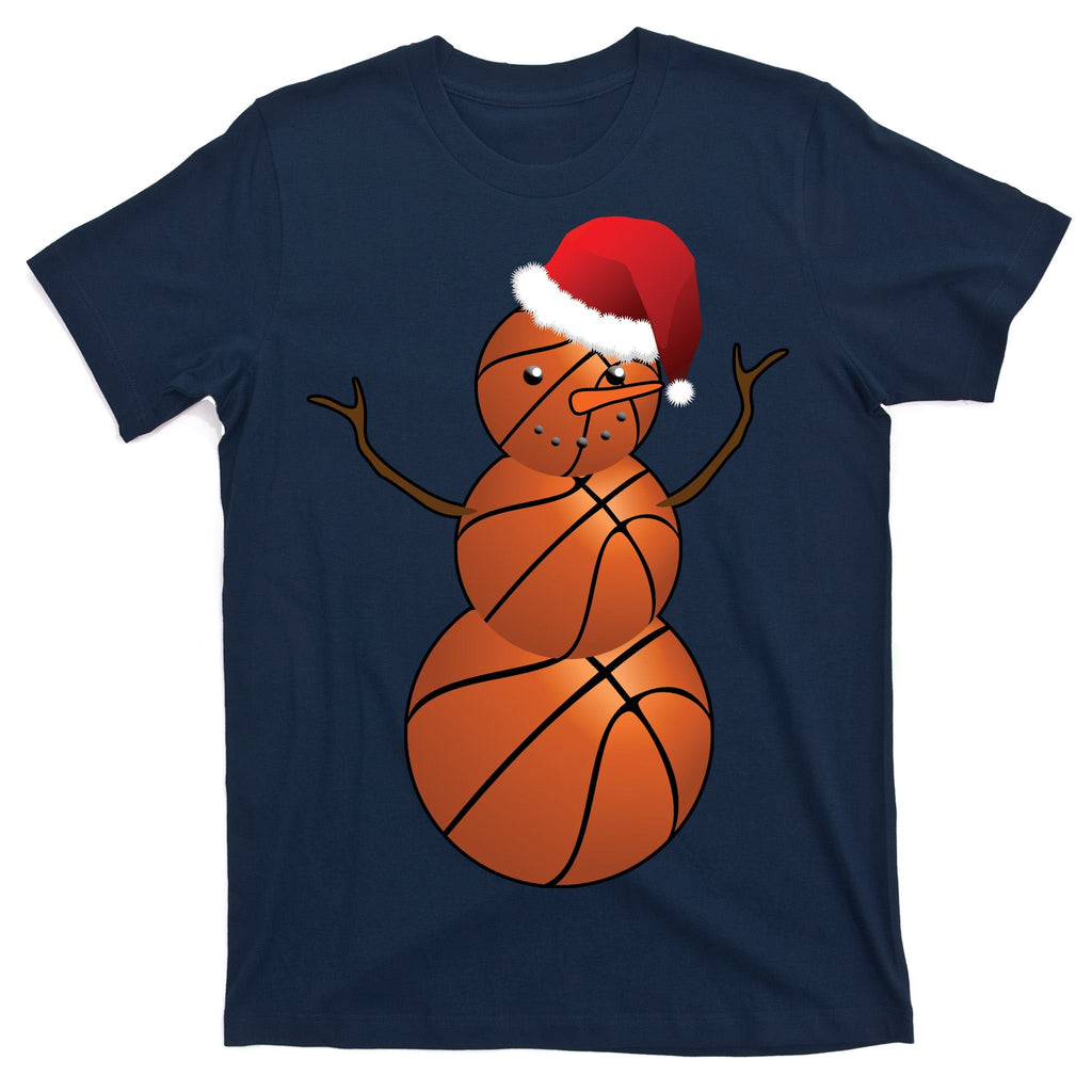 Christmas Basketball Snowman T-Shirt product image 1