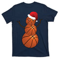 Christmas Basketball Snowman T-Shirt product image 1