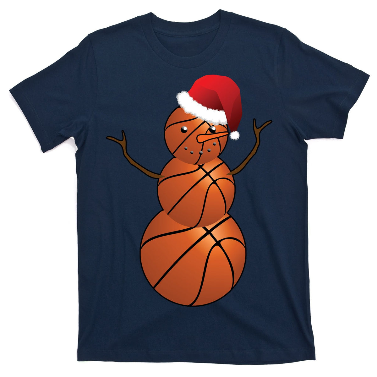 Christmas Basketball Snowman T-Shirt product image 1