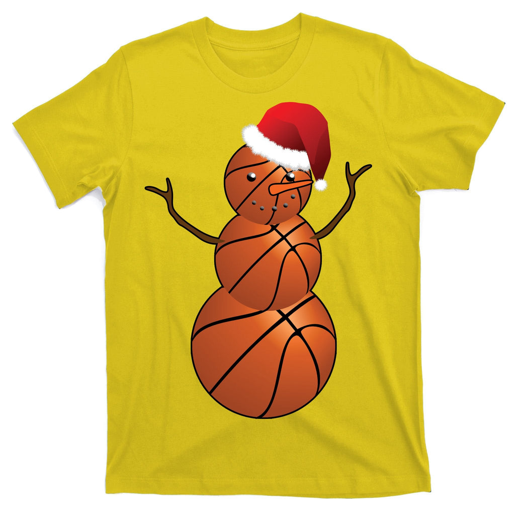 Christmas Basketball Snowman T-Shirt product image 3