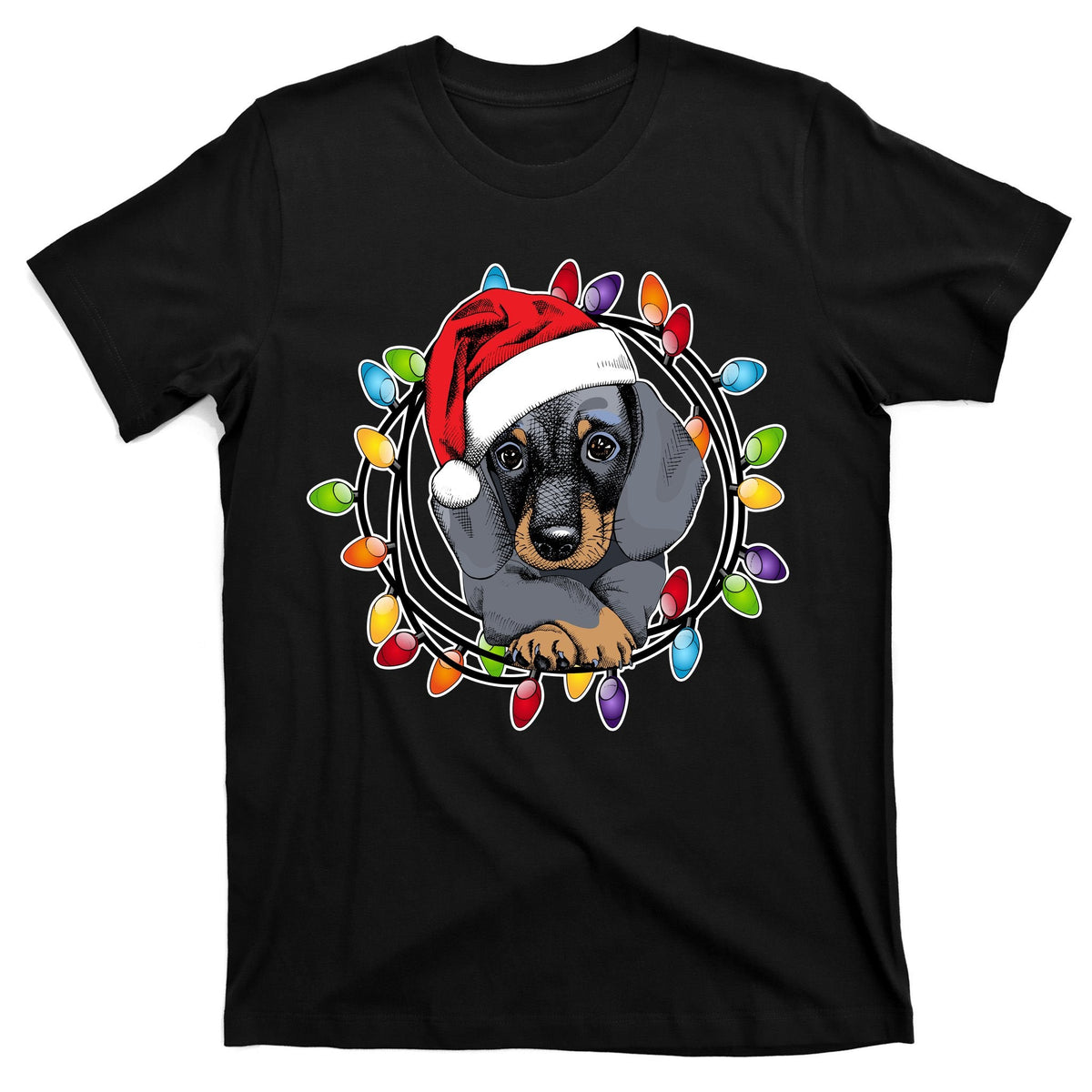 Christmas Dachshund Lights T-Shirt