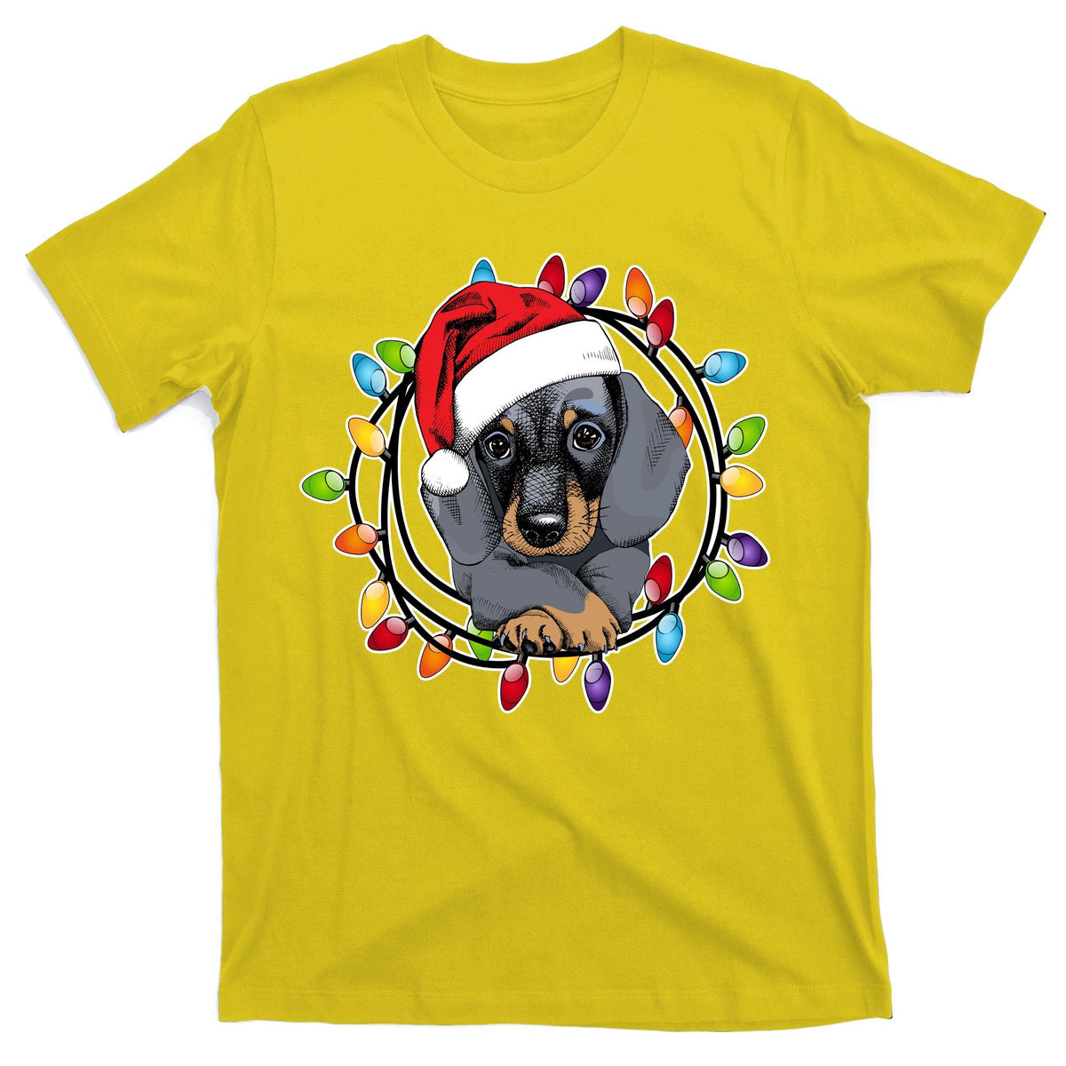Christmas Dachshund Lights T-Shirt