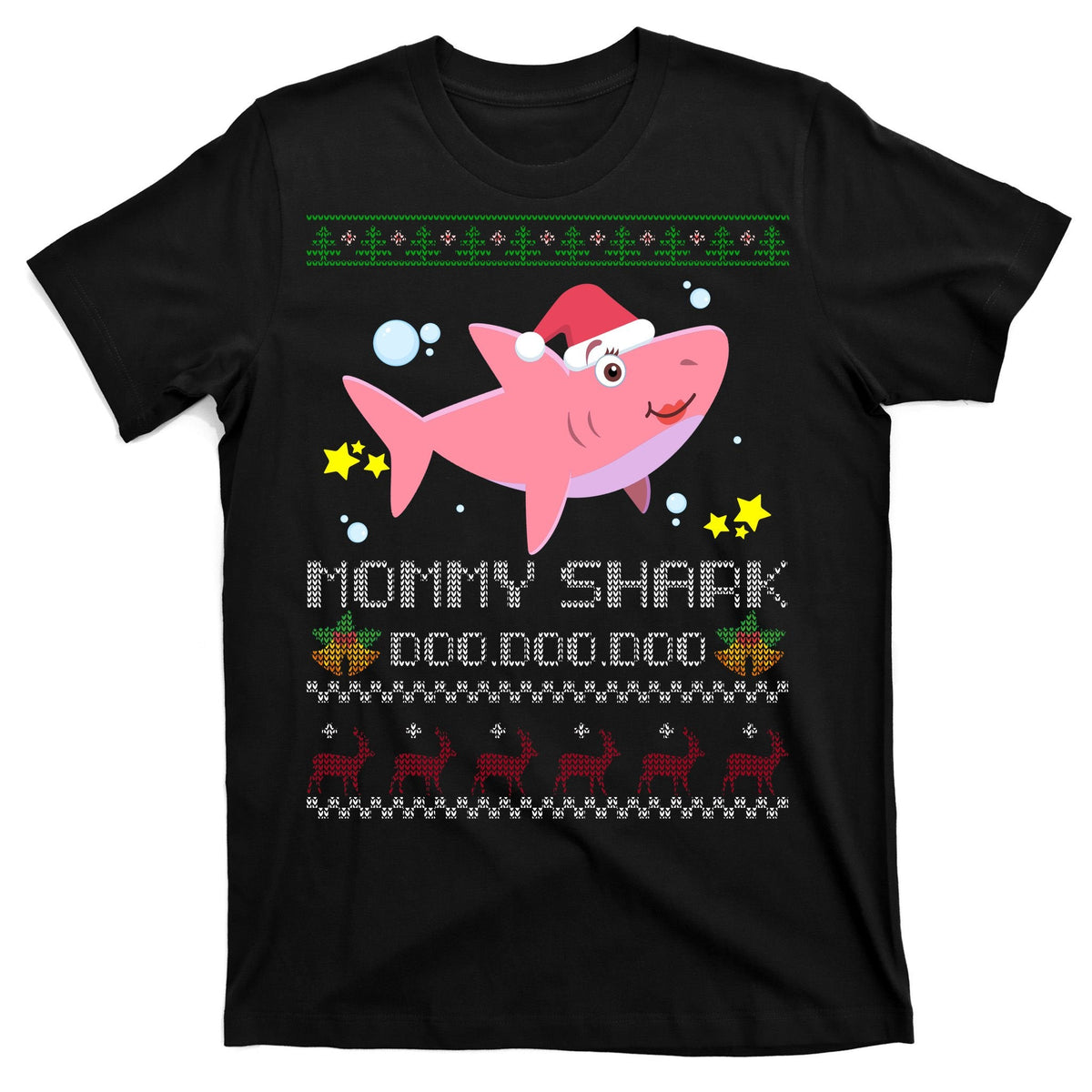 Christmas Mommy Shark T-Shirt product image 7