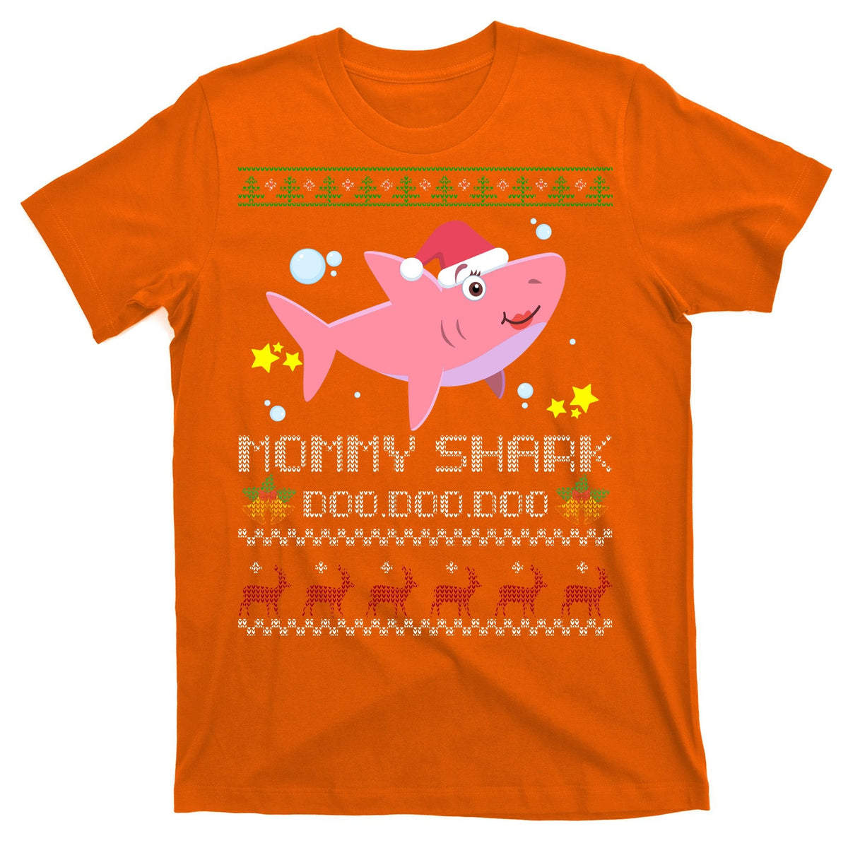 Christmas Mommy Shark T-Shirt product image 5