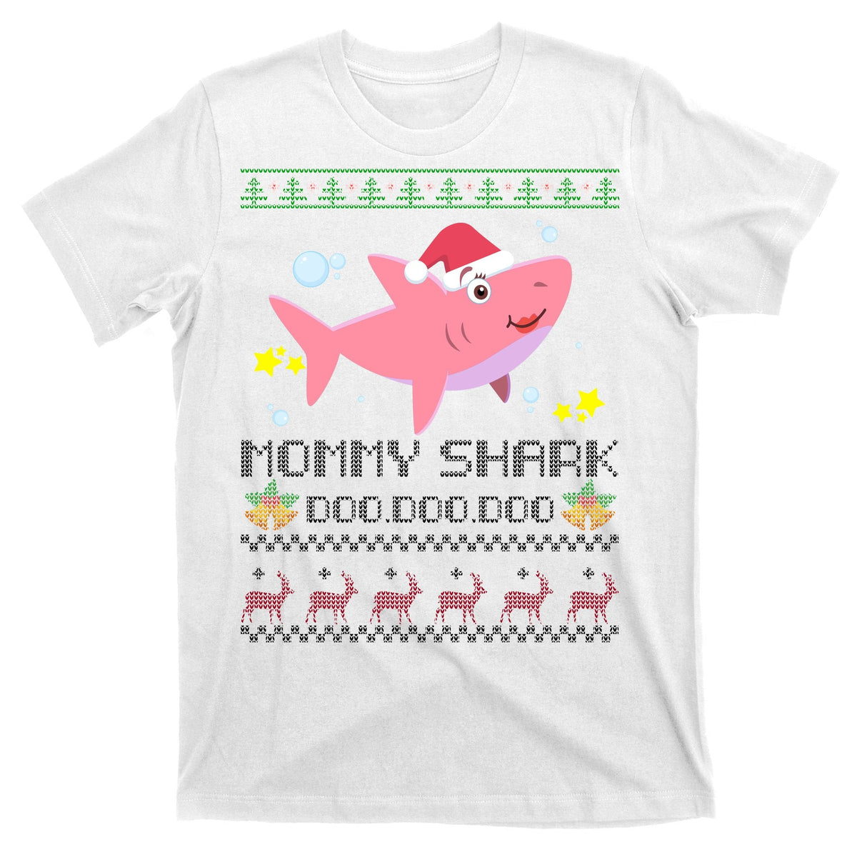 Christmas Mommy Shark T-Shirt product image 11