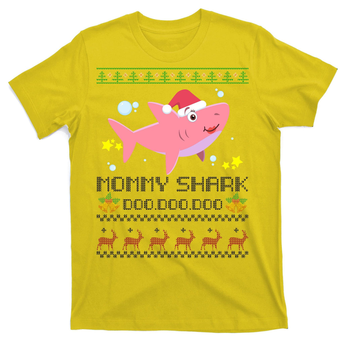 Christmas Mommy Shark T-Shirt product image 3