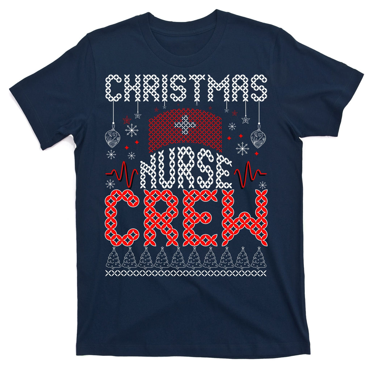 Christmas Nurse Crew Ugly Sweater RN T-Shirt product image 1