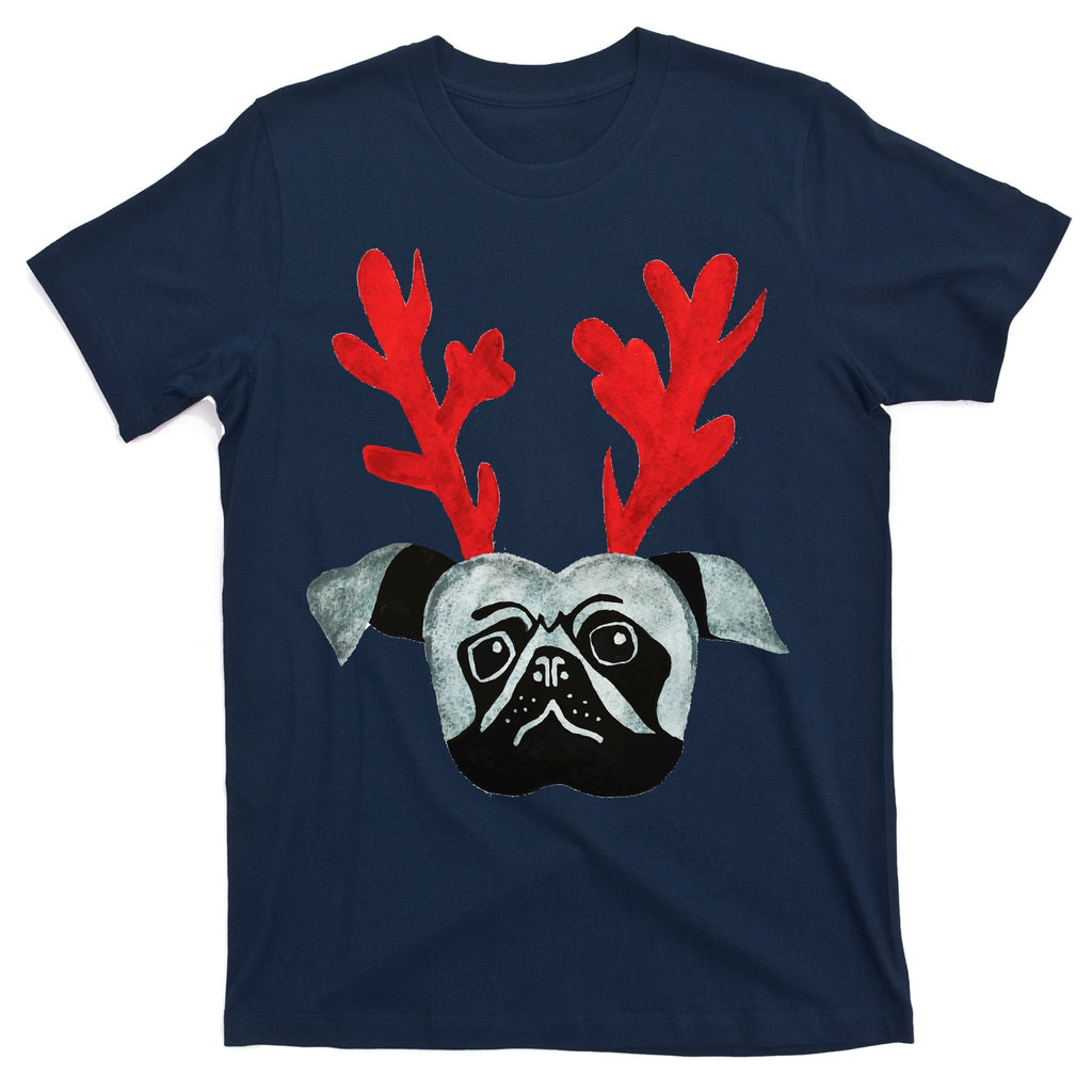 Christmas Pug Reindeer T-Shirt product image 1